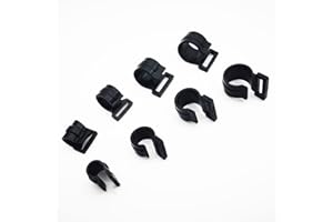 JEESHAN Lot de 20 clips en forme de C en plastique noir pour tente de camping en plein air de 17 mm - Pince de verrouillage POM durable de rechange pour fixation de housse