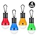 Produktbild Campinglampe LED,Mopoin Camping Lampen Camping Laterne Wasserdicht Leuchtmittel Lampe Zelt mit Karabiner für Camping, Abenteuer,Notlicht,Stromausfall oder Outdoor-Aktivitäten[4 Stück]