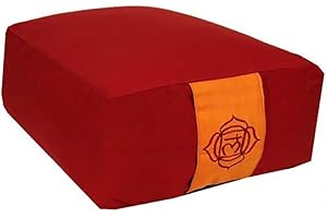Raum der Stille Meditation and Yoga Cushion Rectangular 38 x 28 x 13 cm with Carry Handle Underside Black Various Colours Filled with Buckwheat Husks Refillable