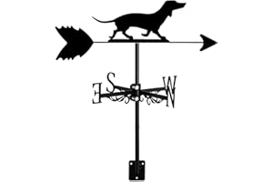 ANCNA-U Metal Weathervane Little Dog Animal Ornament Wind Direction Indicator Roof Decoration Accessories for Garden Patio Outdoor Yard, Dachshund