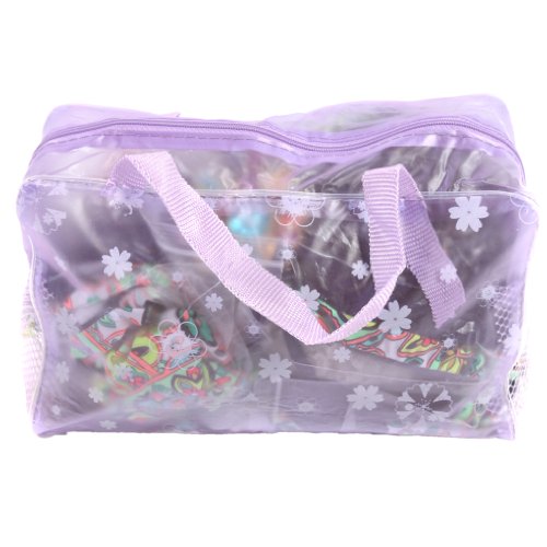 HENGSONG Transparent PVC Makeup Bag Toiletry Travel Wash Cosmetic Bag (Purple)