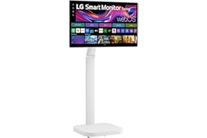 LG SMART Monitor Swing 32U889SA-W - 4K UHD IPS Touchscreen 32 inch, HDR10, Ergonomic Rolling Stand, Built-in Speakers, Wifi, Bluetooth, Airplay webOS Smart TV app, HDMI, USB-C, POGO, White