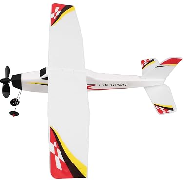 Planeur à Élastique Rouge En Mousse Et Bois – Maquette DIY Avion à Assembler – Jouet Extérieur Éducatif