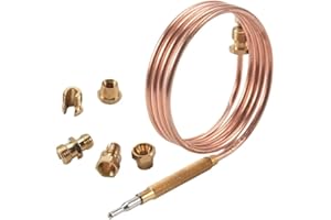 Uadme Kit Thermocouple à Gaz Universel, 90cm M6X0.75 Thermocouples à Gaz de Chauffage, Métal Filetage, pour Chauffage, Brasero, Four, Chauffe-Eau