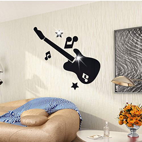 Preisvergleich Produktbild Wandaufkleber ALLDOLWEGE Kreativer Spiegelwandaufkleber-Violinwandaufkle... schwarz