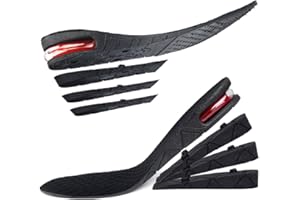 FOUVIN 4 Strati Aumento di Altezza Solette Cuscino d'aria Alzatacco 3-9cm Regolabile Unisex Confortevole Scarpe Rialzate
