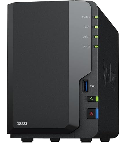 Synology DS223 2-Bay Diskstation NAS Bundle mit 2 x 2TB WD RED
