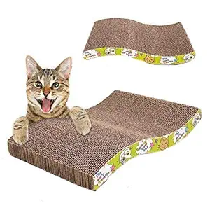 PSK PET MART Jumbo Size Scratching Board/Scratch Pad Cum Healthy Toy with Catnip for Cat/Kitten/Puppy/(Yellow Color)