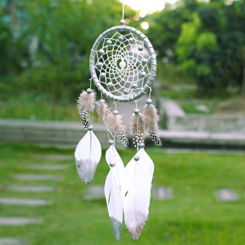 SOLEDI Dreamcatcher Traumfänger Glücksbringer aus der schönsten Geschichten in der amerikanischen indischen Mythologie Silber - 2