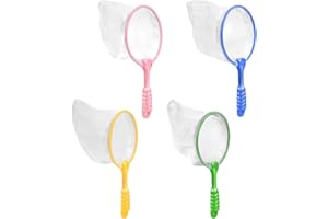 XIMINWZM 4 Pcs Kids Fishing Nets, Small Fishing Nets for Kids, Butterfly Net Children, Outdoor Bug Catching Net Kit for Butterfly Hunting, Bugs, Fishing Toy