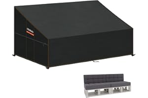 HEIMUNI Funda Sofá Exterior Impermeable 3 Plazas, Funda para Sofá de Palets Funda Protectora Sofá Exterior Antipolvo, Funda Palets Exterior Impermeable Funda Muebles Exterior 255x99x80/40cm