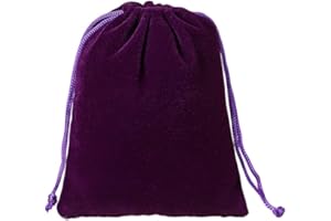 JUFO 12 Pieces Velvet Jewellery Pouches, Multi-Size Drawstring Gift Bags for Jewelry, ID Cards, Passports, Wedding, Party, and Anniversary Packaging(Purple, 7x9cm-2.8"x3.5")