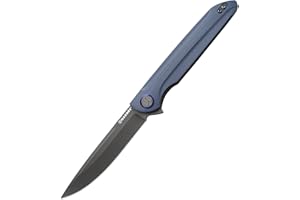 Harnds Cuchillo plegable para exteriores Assassin Sandvik 14C28N Cuchillo de caza para camping con mango G10 Acabado de la hoja satinado Cuchillo plegable (Titanio gris/Grau Titan)