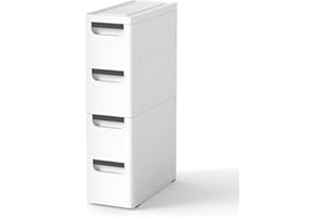 ANYVOYAGE Slim Mobile Storage Cabinet with Wheels – Narrow 3/4/5-Drawer Organizer for Bathroom, Bedroom & Entryway (4-drawer)