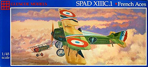 Glencoe Models GC05118 1:48 Scale Spad XIIIC.1 with Decals for American and British Aces
