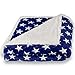 Produktbild CelinaTex Fantasia Kuscheldecke 150x200 Stella blau weiß Sterne Sherpa Lammfell Optik Sofadecke kuschelige Tagesdecke 0004123