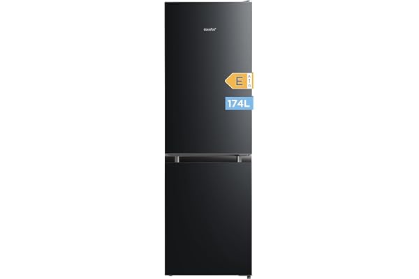 Comfee' RCB169DK2(E) Réfrigérateur avec Congélateur/Hauteur 150 cm/Low Frost/Température Réglable du Réfrigérateur/Lumière LED/195 kWh/an/115L Réfrigérateur/59L Congélateur/Noir