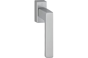 HOPPE 3937157 Maniglia per Finestra Toulon VK 7 x 32-42 mm, Effetto Alluminio, Simil in Acciaio Inox, Aluminium Edelstahl-Effekt | Raster: 90 °