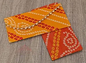 Jaipur Ace Wedding Envelop, Rajasthani Bandhej Print Shagun Envelop Pack of 2