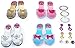 Price comparison product image JaxoJoy Shoes And Jewelry Boutique - Little Girl Princess Play Gift Set With 4 Pairs Of Shoes, Collection Of Earrings, Bracelets Rings
