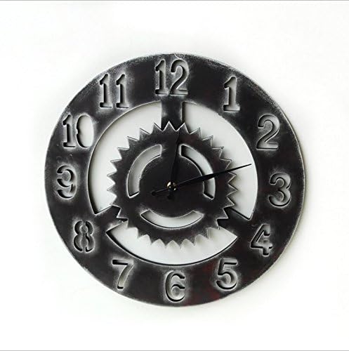 Vintage industrial wooden gears saw the wind wall clock,Round the clock