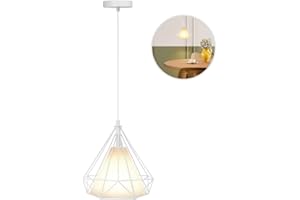 Aigostar Lámpara de techo vintage. Casquillo E27. Lámpara diseño retro de acero blanco y tulipa blanca. Estilo industrial para decorar el salón, pasillo, dormitorio, despacho, comedor, cafeterías etc