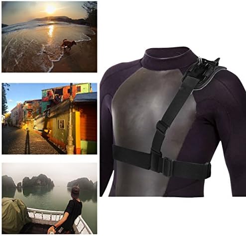 Navitech Adjustable Elastic Shoulder Strap Harness Compatible with The AEE MOKACAM 4K Sports and Action Camera