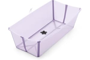 Stokke Flexi Bath X-Large, Sandy Beige - Spacious Foldable Baby Bath - Lightweight & Easy to Store - Convenient to Use at Home or When Travelling - Best for Ages 0-6 Years