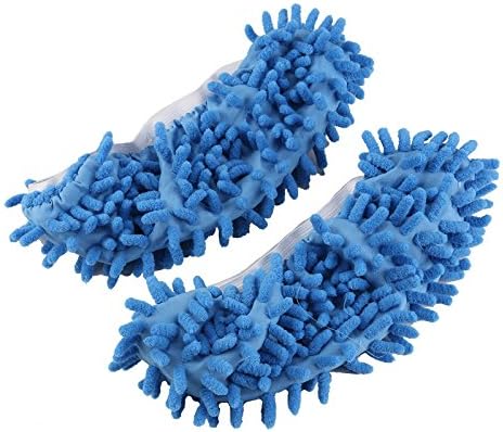 PetHot Microfibre Duster Dust Mop Shoe Sock Slippers Mop Durable Dust Remover Cleaning Floor Polishers Floor Cleaner Clean Easy Bathroom Office Kitchen Blue