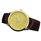 gaddrt Uhren, Retro Design Lederband analoge Legierung Quarz-Armbanduhr (F)