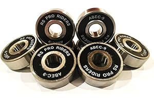 16 X BLACK ABEC 9 627 (7x22x7mm) RS PRO RIDERS SKATE BEARINGS ROLLER HOCKEY DERBY