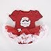 TANZKY® Lovely Baby Girls' Christmas Costume Festival Outfits Party Dress Clothes (Large, Red Santa)