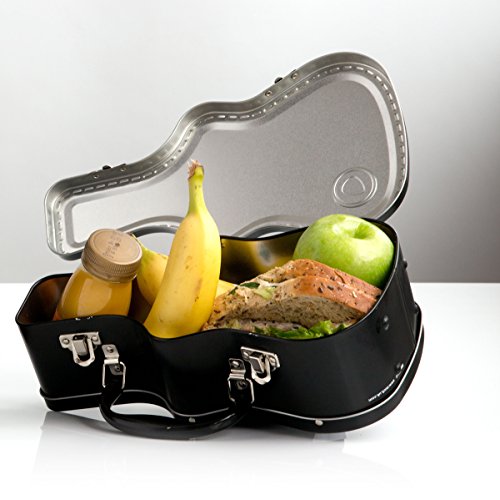 SUCK UK SK LUNCHGUITAR1 Lunchbox „Gitarre“, Zinn, schwarz, 15.5 x 28 x 8.1 cm - 3