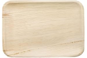 ‎VED Ved 25 umweltfreundliche, biologisch abbaubare Einweg-Serviertabletts aus Areca-Blättern, groß, 35 cm, für Platten, Vorspeisen, Hochzeitsfeiern, Wurstplatten, Tabletts für warme Speisen