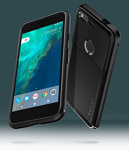 Google Pixel HÃ¼lle, SpigenÂ® [Rugged Armor] Elastisch [Schwarz] Ultimative Schutz vor StÃ¼rzen und StÃ¶ÃŸen - [Karbon Look] SchutzhÃ¼lle fÃ¼r Google Pixel Case, Google Pixel Cover, Google Pixel 2016, Google Pixel 5.0