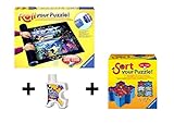 puzzle ravensburger 1500 piese Modo de uso del pegamento para puzzles: Es un pegamento ligero y un liquido conservante a la vez, se le aplica al puzzle por la cara visible, extendiendolo sobre el mismo con un carton y sirve para proteger el acabado del mismo, rellena los huecos entre piezas, las mantiene unidas entre si y mejora la visión del puzzle a cierta distancia.