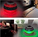Wasserdicht solarbetriebene Mosaik Solarleuchten LED-magische Sonnenschein-Ball Farbe verändert Schöne Nachtlichter Party-Lichter Kristall-Glas-Kugel-Kugel-Tischlampen für Schlafzimmer, Party, Garten, Terrasse, Garten, bunte Outdoor / Indoor-Dekoration - 3