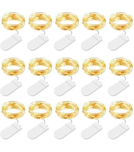 BXROIU LED Lichtjesketting - 2 m per stuk, 20 LEDs, Zilverdraad, Inclusief CR2032-batterijen, Perfect voor Kerst, Bruiloften, Feesten en Kamer- of Tuindecoratie (warm wit, Set van 6 BXROIU LED Lichtjesketting - 2 m per stuk, 20 LEDs, Zilverdraad, Inclusief CR2032-batterijen, Perfect voor Kerst, Bruiloften, Feesten en Kamer- of Tuindecoratie (warm wit, Set van 6