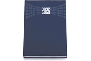 AGENDEPOINT.IT Agenda giornaliera 2026 morbida,21x30cm A4, multilingua, sabato e domenica separata (Blu)