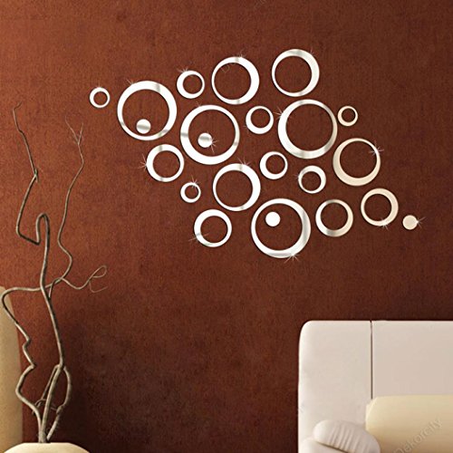 DDLBiz® Circles Spiegel Stil Abnehmbare Abziehbild-Vinyl Art Home Decor Wandaufkleber - 2