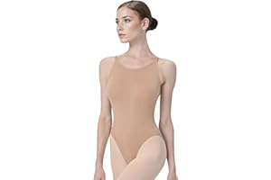 flexdans Ballet Dance Leotards with Adjustable Strap Nude Seamless Camisole Leotard Professional Dance & Gymnastic Leotard for Women Girls