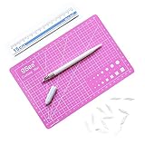 9Sea A5 Cutting Mat Set Mat y regla de corte y cuchillo de talla (Rosa)