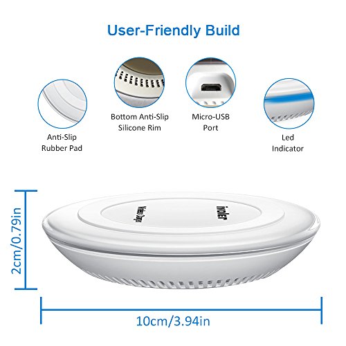 Chargeur Sans Fil iPhone X   8   8 Plus  iVoler Qi Chargeur sans Fil Mini Chargeur    Induction pour iPhone X   8   8 Plus  Samsung Galaxy S9   S9 Plus   S8   S8 Plus  S7   S7 Edge   S6   S6 Edge   S6 Edge Plus  Note 5   8  Nexus 5   6   7  Nokia Lumia 920 et d autres appareils compatibles QI  Sommeil Confortable   Capteur d   clairage intelligent   Pas comprend Adaptive  - Blanc