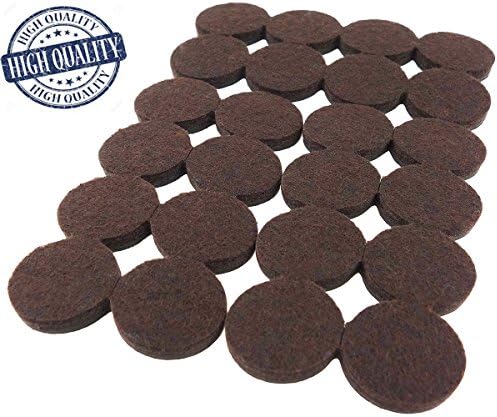 Heavy Duty Brown Felt Pads for Furniture, Self Adhesive Felt Pads for Hard Surfaces, Durable Self-Stick Felt Pads for Hardwood &amp; Laminate Floor Protection, Moving pads, Chair Glides, 24 Pack
