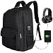 Produktbild Laptop Rucksack,Geschäft Diebstahlschutz Laptop Rucksack mit USB Ladeanschluss, College Tasche mit Fußballnetz Compuetr Rucksäcke Student Travel Rucksack, Wasserdicht passt 17 Zoll Notebook-Schwarz