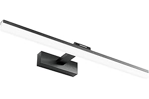 Klighten Lámpara de Espejo Baño 60CM luz Baño Lámpara de Pared Espejo Iluminación para Maquillaje 18W Blanco Frío 6000K 910LM No-regulable (Negro)