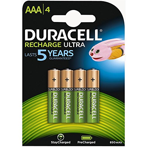 518Mu22MVRL Duracell AAA HR03 Rechargeable Batteries Duralock Pre and Stay Charged 850mAh - Value 8 Pack