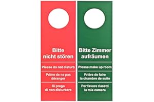 MH-HMP Hôtel Lot de 50 Plaque de porte Ne pas déranger – de faire la Chambre Rouge/Vert (Grand modèle – 28 cm de longueur)