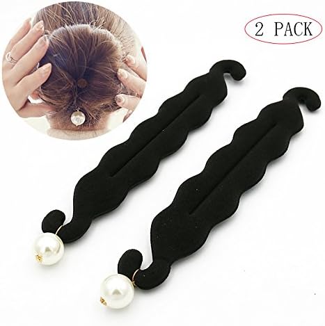 Ealine Fashionable Women Hair Donut Bun Former Maker French Twist Hairstyle Tool Magic Clip Must Have DIY Donut, Doughnut, Bun, French Twist Clip Maker Pack of 2