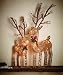 Produktbild TWC Warenhandel Plus - Garten und mehr Deko Figur Weihnachten LED Timer Rattan Rentier Figur M/L mit 20/35 LED warmweiß - LED Weihnachtsbeleuchtung Weihnachtsdeko Rentiere Rattan : Größe M